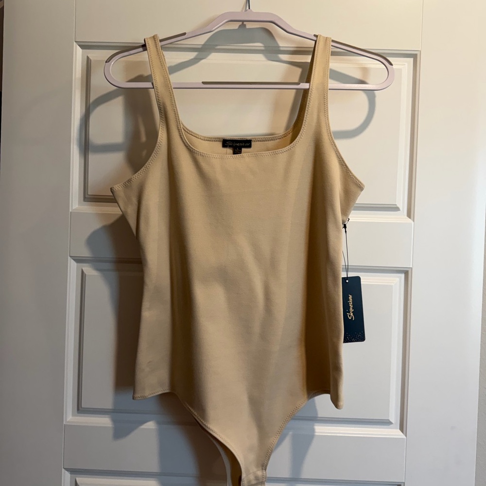 Shinestar Tan Sleeveless Bodysuit